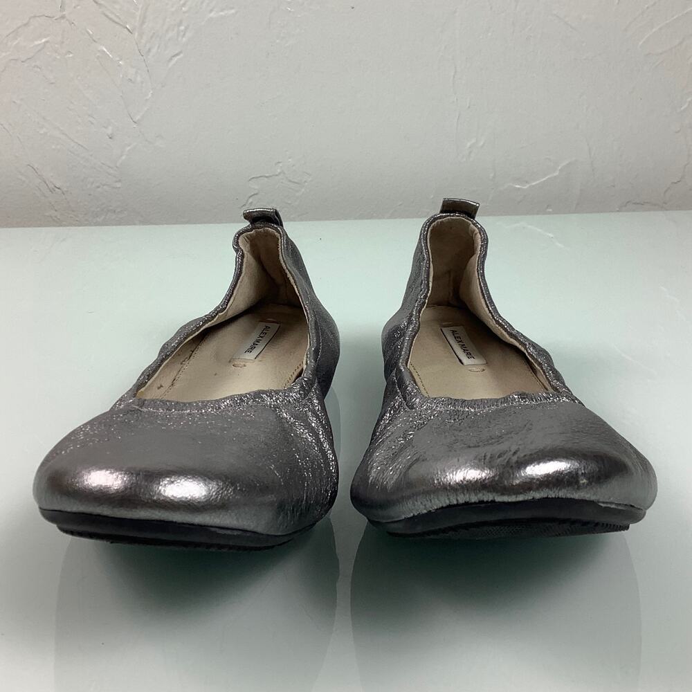 Alex Marie silver leather round toe ballerina flats size 7.5M EUC - Picture 7 of 11